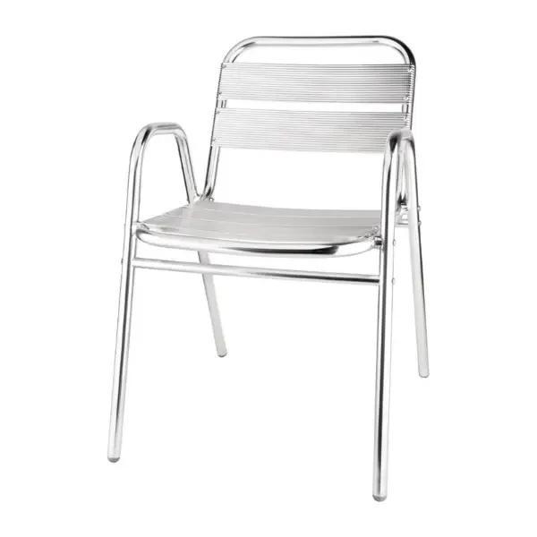 Stoelen | Aluminium | Grey | In-/Outdoor | Stapelbaar | 4, Zakelijke goederen, Horeca | Keukenapparatuur, Nieuw in verpakking