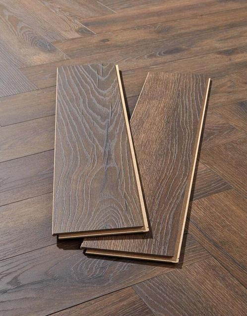 Proefstaal - ( WATERPROOF ) Visgraat Laminaat / kleur DONKER, Huis en Inrichting, Overige Huis en Inrichting, Ophalen of Verzenden
