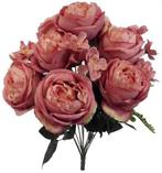 Pioen Boeket Grote Pioenen Vintage Pink Zijden per stuk, Nieuw