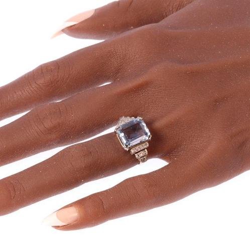 Bague - 14 carats Or blanc, Or jaune - 7.00ct. tw. Spinelle, Handtassen en Accessoires, Ringen