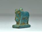 Oud-Egyptisch Faience Amulet van Ram, Khnum beschermt de