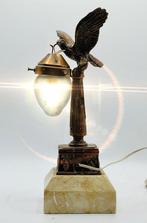 Lampe Aigle Antique - Style Empire - Cuivre, Marbre - Début, Antiquités & Art