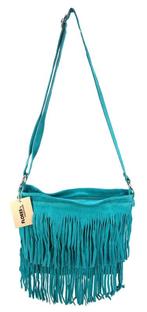 Back to the Sixties Suede Franje tas (turquoise), Verzenden, Nieuw