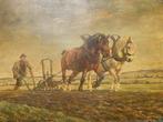 Wilhelm Westerop (1876-1954) - Boer met paarden aan het