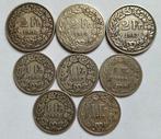Zwitserland. Lot 8 silver coins 2 francs 1906/1914/1943 - 1