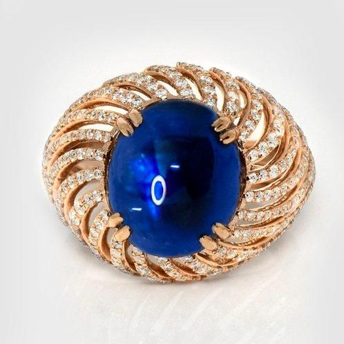 Sans Prix de Réserve - Bague - 14 carats Or rose, Saphir, Handtassen en Accessoires, Ringen