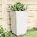 vidaXL Plantenbakken 2 st 32,5x32,5x57 cm polypropeen wit, Verzenden, Nieuw