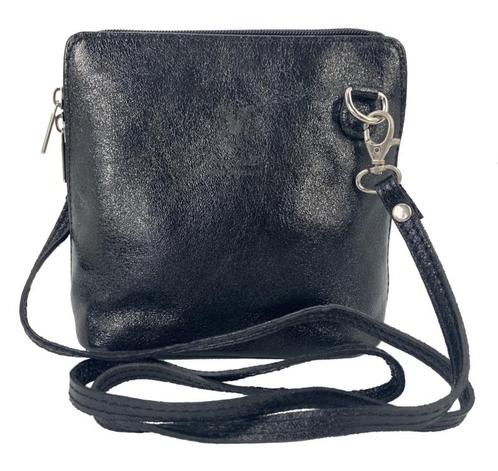 Black Diamond Vera Pelle Italiaans leren schoudertasje (rits, Handtassen en Accessoires, Portemonnees, Verzenden