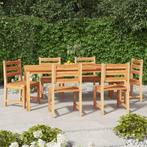 vidaXL 7-delige Tuinset massief teakhout, Tuin en Terras, Verzenden, Nieuw, Tuinset