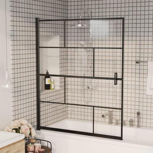 vidaXL Douchewand 116x140 cm ESG zwart, Doe-het-zelf en Bouw, Sanitair, Nieuw, Verzenden