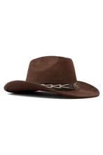 Cowboyhoed Donkerbruin Gevlochten Band Donkerbruine Cowboy W, Ophalen of Verzenden, Nieuw