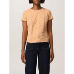 Elisabetta Franchi • zalmroze shirt met logo • 34 (IT40), Maat 42/44 (L), Nieuw, Roze, Elisabetta Franchi