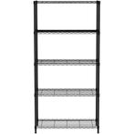Opbergrek | Staal | Zwart | 5 Schappen (Verstelbaar) |, Verzenden, Nieuw in verpakking