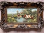 Hollandse school (XX) Naar FJ.Goosen - Koeien met boerin, Antiek en Kunst, Kunst | Schilderijen | Klassiek