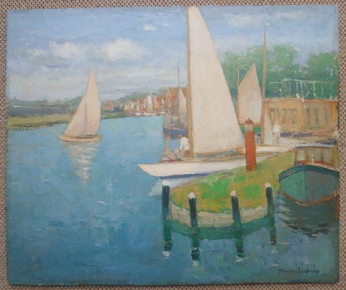 Maurice Seghers (1883-1959) - Zeilboten in binnenhaven - art, Antiek en Kunst, Kunst | Schilderijen | Klassiek