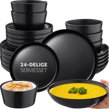 Tweedekans | tectake® Serviesset Una - 24-delig - Aardewerk beschikbaar voor biedingen