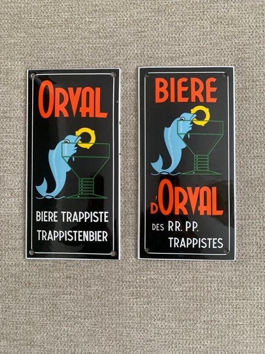 Emaille bord (2) - Emaille, emaillebord Orval, Antiek en Kunst, Antiek | Wandborden en Tegels