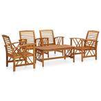 vidaXL Salon de jardin 5 pcs Bois dacacia massif, Jardin & Terrasse, Verzenden, Neuf, Salons de jardin