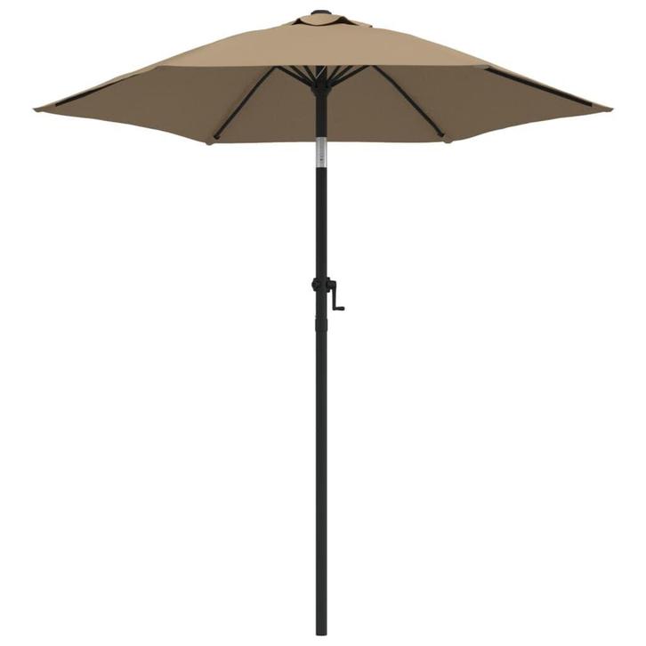 Parasol 200x224cm Taupe | Retour Deal | 51% Korting, Tuin en Terras, Parasols, 2 tot 3 meter, Kantelbaar, Nieuw, Stokparasol, Verzenden