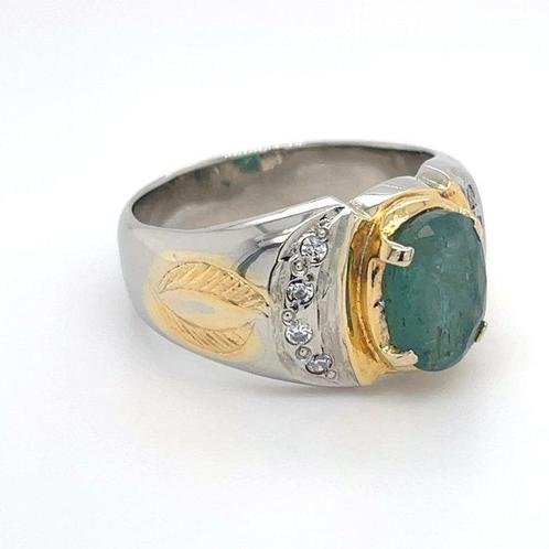 Zonder Minimumprijs - Ring Zilver - Smaragd, Handtassen en Accessoires, Ringen