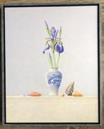 Ruud Verkerk - Japanse vaas met blauwe Iris., Antiek en Kunst