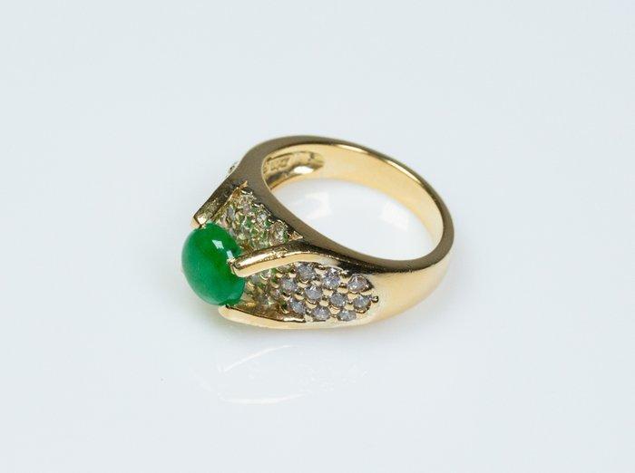 Zonder Minimumprijs - Ring - 925 zilver - jade, Handtassen en Accessoires, Ringen
