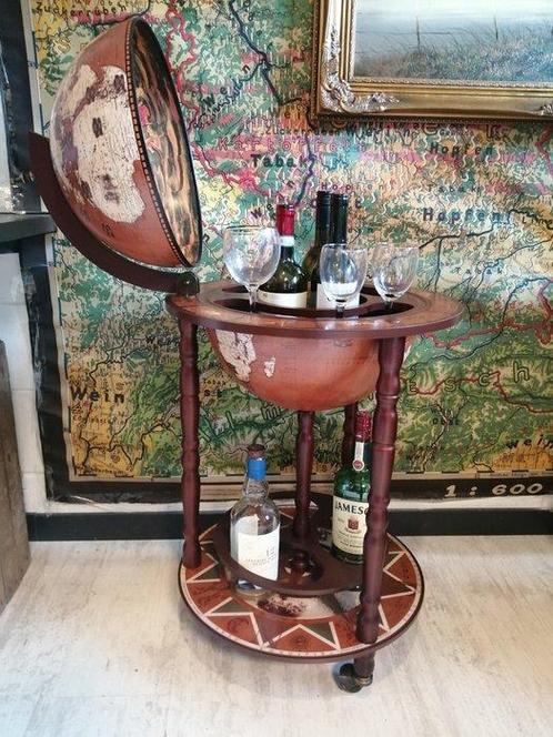 Globe bar - Hout - Globebar Barglobe, Antiek en Kunst, Curiosa en Brocante