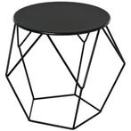 Salontafel - Ronde mand - Opbergruimte - Zwart, Ophalen of Verzenden, Nieuw, Modern