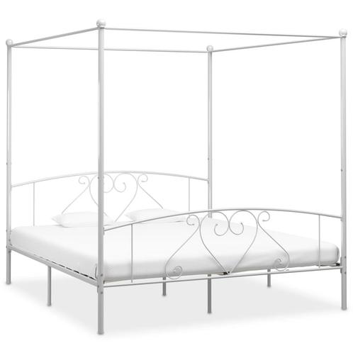 vidaXL Hemelbedframe metaal wit 180x200 cm, Huis en Inrichting, Slaapkamer | Bedden, Nieuw, Verzenden