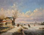 Lion Arie Feijen (1947) - Winter landscape with farmhouse by, Antiek en Kunst