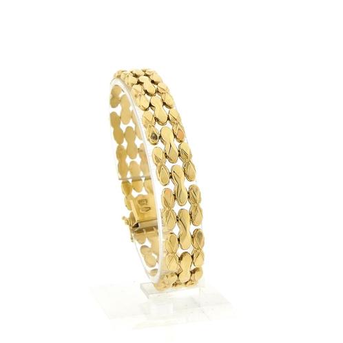 Gouden Bismarck schakel armband | 19,5 cm (unisex, solide), Handtassen en Accessoires, Armbanden, Overige kleuren, Gebruikt, Goud