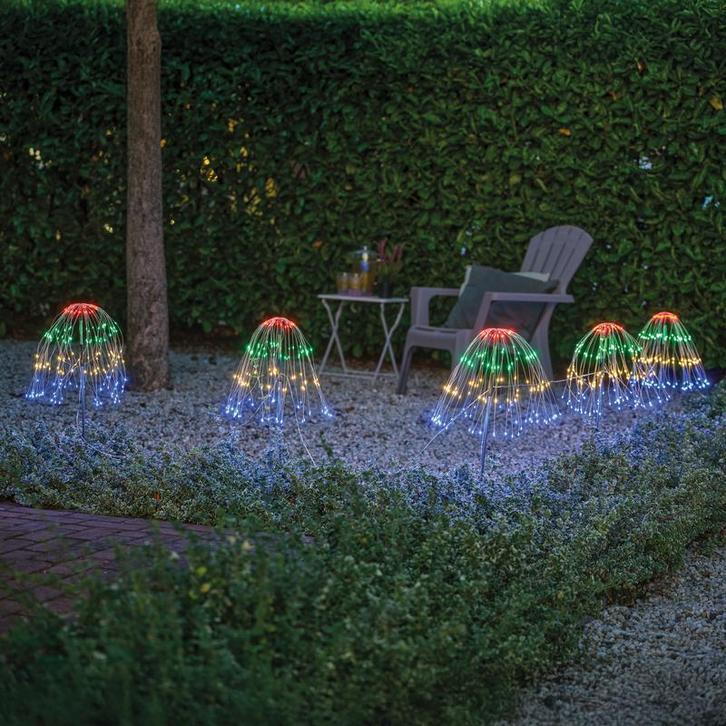 Piquets de Noël avec LED et branches flexibles - 5 piquets -, Diversen, Kerst, Verzenden