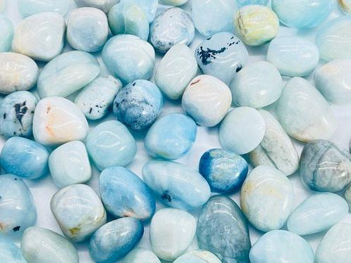 Pierre roulée aigue-marine : une collection scintillante de, Verzamelen, Mineralen en Fossielen