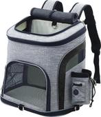 Hondentas Rugzak L - Draagtas Katten tot 8 kg - Grijs - 40 x, Verzenden, Nieuw