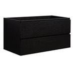 Wastafelkast Angela 100 x 48 cm Zwart Houtnerf, Verzenden, Nieuw