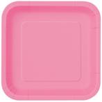 Roze Borden Vierkant 17,5cm 16st, Nieuw, Verzenden