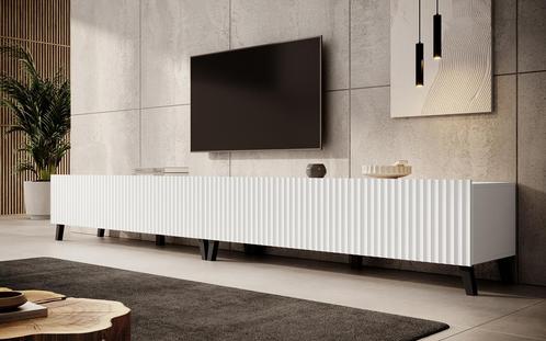 Meubella | TV-Meubel wit 300cm hotel chique lamellen, Maison & Meubles, Armoires | Mobilier de télévision, Envoi