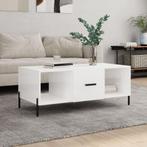 vidaXL Salontafel 102x50x40 cm bewerkt hout hoogglans wit, Verzenden, Nieuw