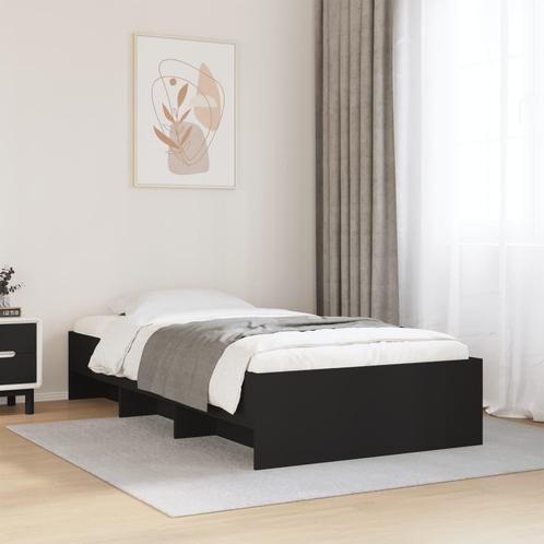vidaXL Bedframe bewerkt hout zwart 90x200 cm, Huis en Inrichting, Slaapkamer | Bedden, Nieuw, Verzenden