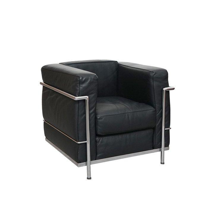 Alivar - Le Corbusier - Sofa - LC2 - Leder, Staal, Antiek en Kunst, Antiek | Meubels | Stoelen en Sofa's