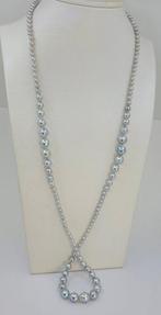 Halsketting Zilver - 4x10mm Akoya parels, Handtassen en Accessoires, Kettingen, Nieuw