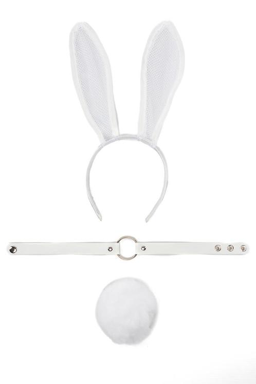 Haarband Set Bunny Wit Gaas Konijn Oren Staart Choker Diadee, Kleding | Dames, Carnavalskleding en Feestkleding, Nieuw, Ophalen of Verzenden