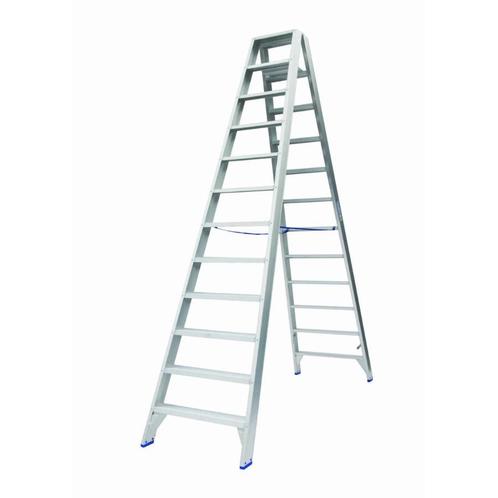 Solide dubbele trapladder 2×12 treden – 3.00m, Doe-het-zelf en Bouw, Ladders en Trappen, Trap, Nieuw, 2 tot 4 meter, Ophalen of Verzenden