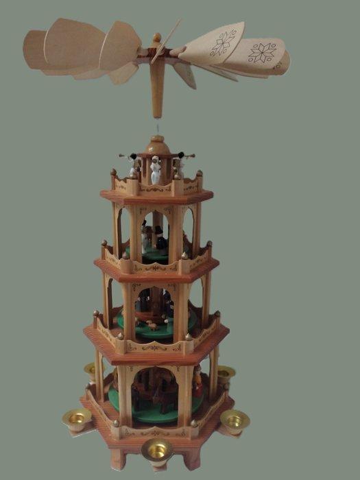 Kerstbeeldje - Draaiende kerstpiramide, 4 verdiepingen met, Antiek en Kunst, Antiek | Boeken en Manuscripten