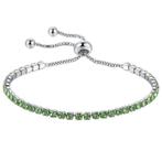 Fako Bijoux - Dames Armband Zirkonia Groen - 2.5mm -, Verzenden, Nieuw