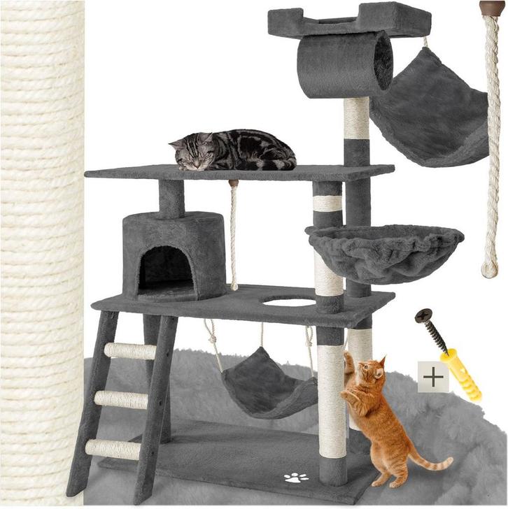 Krabpaal voor katten - Kattenkrabpaal - 141 cm - Grijs - Tec, Dieren en Toebehoren, Krabmeubelen, Nieuw, Verzenden