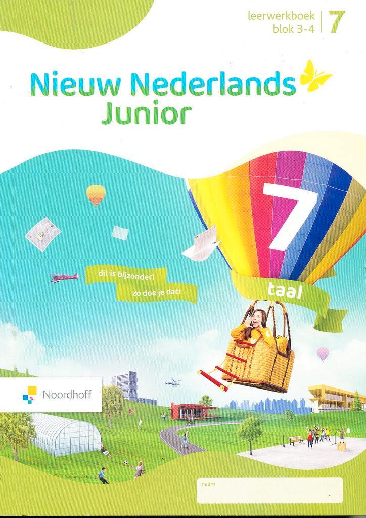 Nieuw Nederlands Junior Taal leerwerkboek blok 3-4 groep 7 (, Livres, Livres scolaires, Envoi