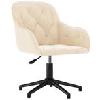 Bureau Stoel Creme Fluweel | Tweede Kansje (kantoorstoel), Verzenden, Nieuw, Beige, Bureaustoel