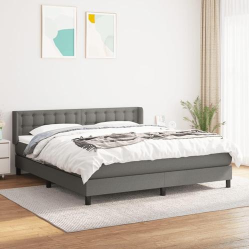 vidaXL Boxspring met matras stof donkergrijs 160x200 cm, Huis en Inrichting, Slaapkamer | Bedden, Nieuw, Verzenden