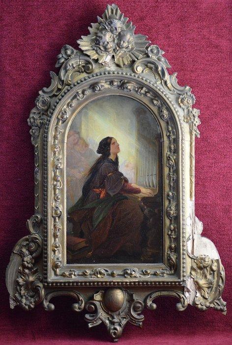 Auguste Chauvin 1810-1884. École Belge - Sainte-Cecile, Antiek en Kunst, Kunst | Schilderijen | Klassiek